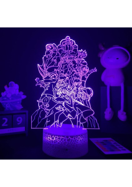 Yedi Ölümcül Günah Anime 3D Erkek Için Gece Lambası 16 Renk Kız Odası Dekoru Illusion LED Lamba USB Manga Jericho Figürü Uygun Çocuk Hayranları Noel Hediyeleri (Yedi Ölümcül Günah6) (Yurt Dışından)