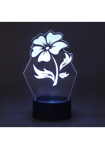 3D Gece Lambası 7 Renk Dokunmatik Kontrol 3D Çiçek Şekli Tasarım USB Şarj, Çocuklar Için Akülü Gece Lambası Serin Oda Iç Dekorasyon (Yurt Dışından)