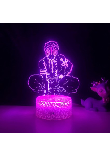 LED Işık Anime Demon Slayer Çocuk Odası Dekorasyon Gece Lambası Doğum Günü Hediyesi Odası Dekor 3D Lamba Manga Için (Yurt Dışından)
