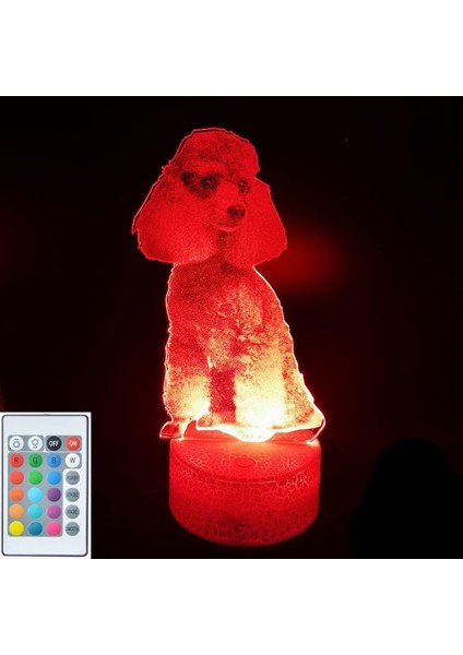 3D Köpek Gece Lambası LED Lamba Illusion 16 Renk Değiştiren Masa Masa Dekorasyon Lambaları Doğum Günü Hediyesi Akrilik Taban USB Kablosu Oyuncak (Yurt Dışından)