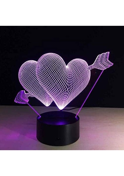 Gece Işığı 3D Illüzyon Lambası Kalp Sanat Masa Işıkları Kısılabilir 16 Renk Değiştirme Akıllı Dokunuş, Kız Erkek Çocuk Doğum Günü Yeni Yıl Festivali Hediyeleri Için Ev Yatak Odası (Yurt Dışından) fırsatları