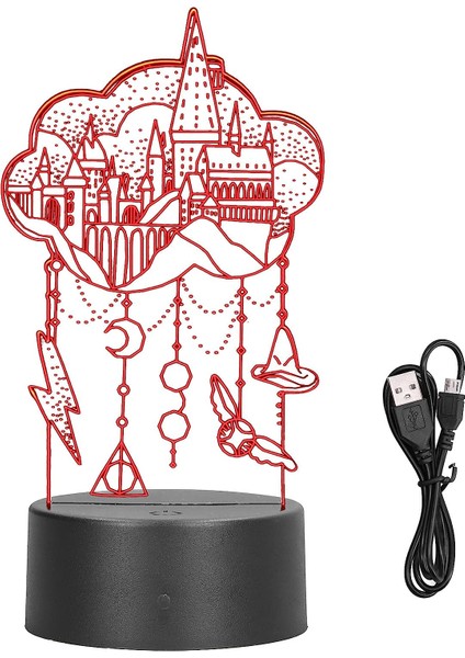 3D Kale Desen Şekli Gece Lambası LED Dokunmatik Anahtarı Dekor Masa Masa Lambaları, 7 Renk Değiştirme Işıkları LED Masa Lambası Çocuklar Çocuklar Için Dekor Oyuncak Doğum Günü Hedi (Yurt Dışından)