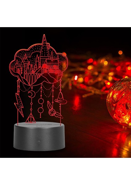 3D Kale Desen Şekli Gece Lambası LED Dokunmatik Anahtarı Dekor Masa Masa Lambaları, 7 Renk Değiştirme Işıkları LED Masa Lambası Çocuklar Çocuklar Için Dekor Oyuncak Doğum Günü Hedi (Yurt Dışından)