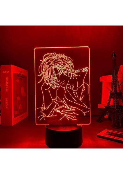 3D Uzaktan Kumanda Masa Lambası Anime Muz Balık Işık Yatak Odası Dekor Için LED Gece Lambası Doğum Günü Hediyesi (Yurt Dışından)