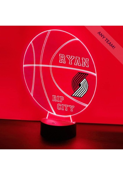 Portland Basketbol Trail Blazers Spor Gece Işığı Masa Masa Lambası Spor Kask LED El Yapımı Uzaktan Kumanda ile Kişiselleştirilmiş Büyük Hediye (Yurt Dışından)