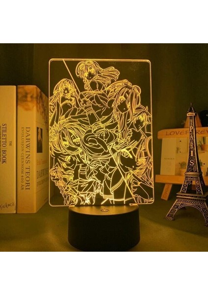 Oyun Yok Hayat Yok Anime 3D Erkek Için Gece Lambası 16 Renk Kız Odası Dekoru Illusion LED Lamba USB Manga Shiro Şekil Uygun Çocuklar Hayranlar Noel Hediyeleri (Oyun Yok Yaşam Yok2) (Yurt Dışından)