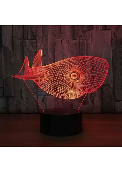 3D Gece Işıkları Shark Illusion LED Lambalar 16 Renk Değiştirme Dokunmatik Sanat Heykel Işıkları Çocuklar Için USB Kablosu ile Doğum Günü Hediyeleri Odası Masa Lambası (Yurt Dışından)