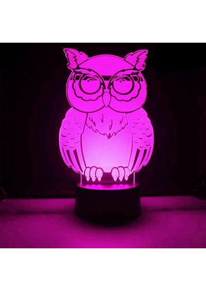 3D Baykuş Kartal Gece Lambası LED Lamba Illusion 7 Renk Değiştirme Dokunmatik Anahtarı Masa Masa Dekorasyon Lambaları Doğum Günü Hediyesi Akrilik Taban USB Kablosu Oyuncak (Yurt Dışından)