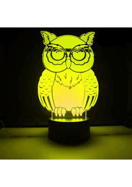 3D Baykuş Kartal Gece Lambası LED Lamba Illusion 7 Renk Değiştirme Dokunmatik Anahtarı Masa Masa Dekorasyon Lambaları Doğum Günü Hediyesi Akrilik Taban USB Kablosu Oyuncak (Yurt Dışından) modelleri