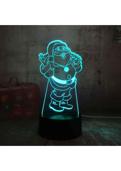 Çocuklar Için 3D Gece Lambası, 3D Noel Baba Desenli Illüzyon Gece Lambası, Zamanlamalı Uzaktan Kumandalı Dekor Lamba Yeni Yıl Tatili Çocuklar Için Noel Doğum Günü Hediyeleri Çocuk (Yurt Dışından)