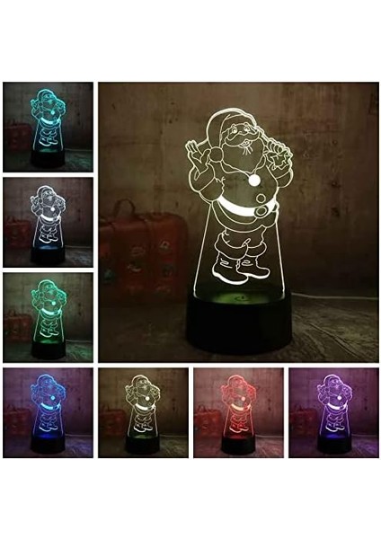 Çocuklar Için 3D Gece Lambası, 3D Noel Baba Desenli Illüzyon Gece Lambası, Zamanlamalı Uzaktan Kumandalı Dekor Lamba Yeni Yıl Tatili Çocuklar Için Noel Doğum Günü Hediyeleri Çocuk (Yurt Dışından) fırsatları