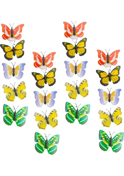 20 Adet Işık Yayan Kelebek Gece Lambası Çocuk Odası Için 3D Duvar Çıkartmaları Tavan Dekor Odası Abajur Kelebekler Neon Duvar Işığı Kelebekler Duvar Dekoru Plastik LED Gece Lambası (Yurt Dışından)
