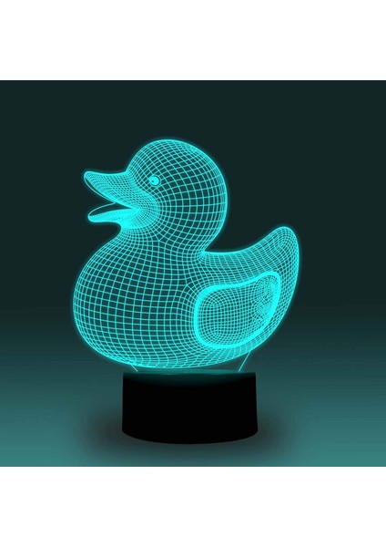 Gece Sensörü Işık LED Sevimli Ördek Masa Lambası 3D Bebek Odası Gece Lambası Ev Partisi Otel Dekoru Çocuk Arkadaş Hediyeleri (Uzaktan Kumandalı Çatlak Taban, Ördek-1) (Yurt Dışından)