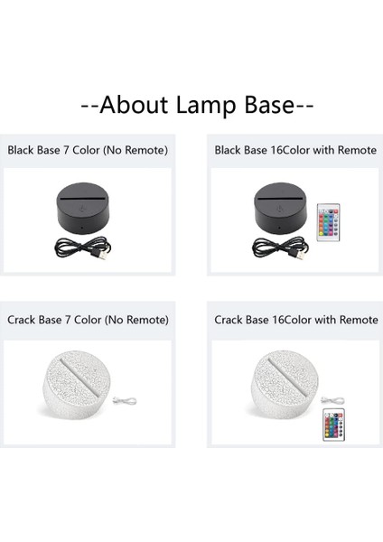LED Gece Lambası 3D Gece Lambası Ay Lambası Akülü Stand Yıldızlı Lamba Yatak Odası Dekoru Gece Işıkları Çocuklara Hediye Ay Işığı (Çatlak Taban 7 Renkler, Ay-3) (Yurt Dışından) fırsatları