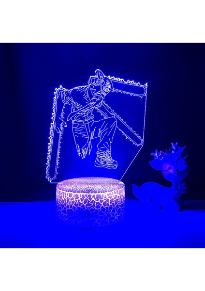 3D LED Lamba Anime Testere Adam Yatak Odası Dekorasyon Gece Lambası Çocuklar Için Doğum Günü Hediyesi Manga Testere Adam LED Gece Lambası Başucu (Yurt Dışından)