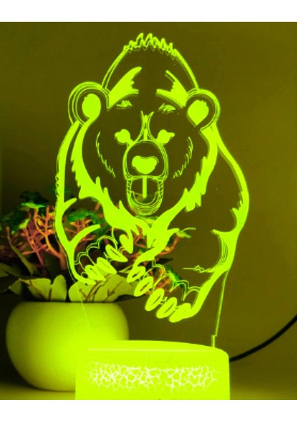 3D Ayı Gece Lambası LED Lamba Illusion 7 Renk Değiştiren Masa Masa Dekorasyon Lambaları Doğum Günü Hediyesi Akrilik Taban USB Kablosu Oyuncak (Yurt Dışından) modelleri