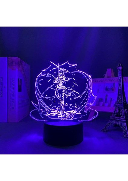 3D LED Gece Işığı Lambası Genshin Impact Jean Akrilik LED Lamba Oyunu (Yurt Dışından)