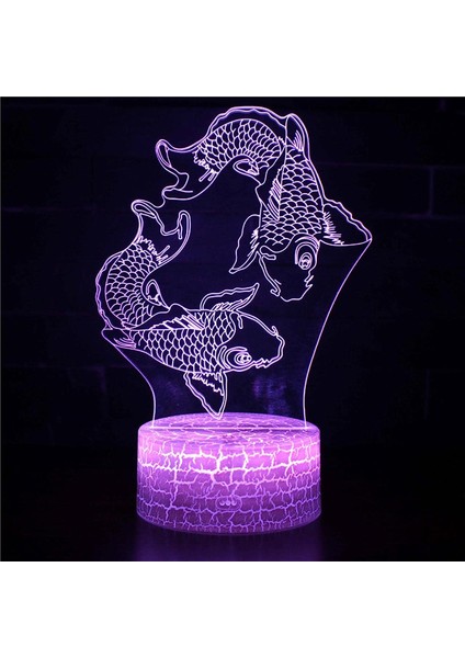 Cree Denizanası Işık 3D Illusion Balık Gece Lambası Çocuklar Çocuk Kız Hediye Odası Dekorasyon USB Uzaktan Kumanda LED Renk Değiştirme Gece Lambası LC-557 (Yurt Dışından)