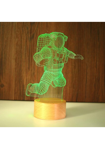 Akrilik Başucu Lambası Uzay Adamı Gece Lambası 3D Ay Astronot Lambası ( Renk : No. 7 Siyah , Beden : T ) (Yurt Dışından) modelleri