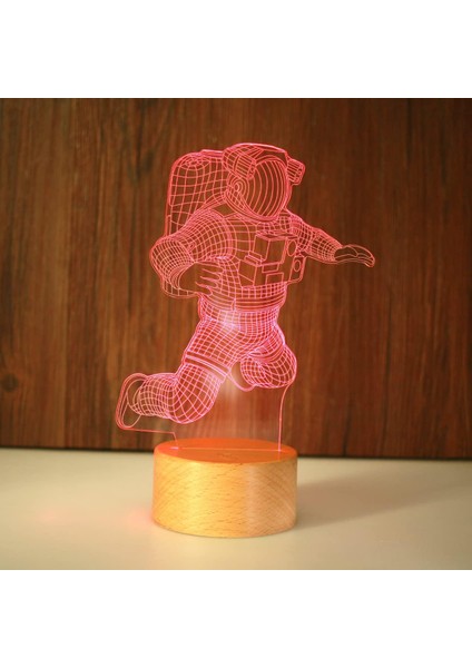 Akrilik Başucu Lambası Uzay Adamı Gece Lambası 3D Ay Astronot Lambası ( Renk : No. 7 Siyah , Beden : T ) (Yurt Dışından) fırsatları