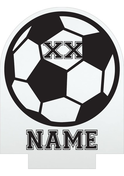 Futbol Topu Çok Renkli LED Gece Lambası, Özel Isim ve Jersey Numarası Akrilik Tasarım Ekleme Üzerine Lazer Kazınmış | Temel Projeler 7 Rgb Renk | USB Güç Kablosu Içerir, 5,5x8,5 (Yurt Dışından)