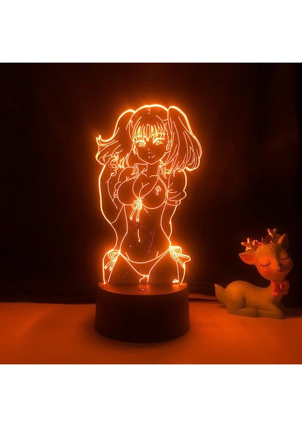 Anime 3D Lamba Yedi Ölümcül Günah Diane Gece Lambası Yatak Odası Dekorasyonu Için Hiçbir Manga LED Işık Doğum Günü Hediyesi (Yurt Dışından)