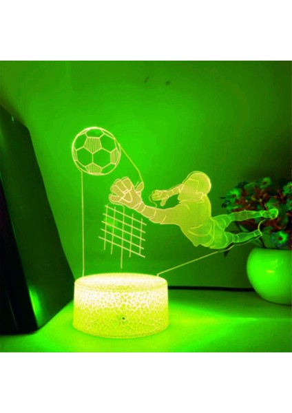 3D Futbol Futbol Gece Lambası LED Dekor Masa Danışma Optik Illüzyon Lambaları 16 Renk Değiştirme Işıkları LED Masa Lambası Noel Ev Aşk Doğum Günü Çocuk Çocuk Dekor Oyuncak Hediye (Yurt Dışından)