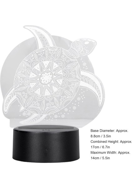 LED Gece Lambası, USB Powered Akrilik Canlı Dokunmatik Değişen 3D Işık Yıldönümü Için Ofis Için 7 Renk (Yurt Dışından) modelleri