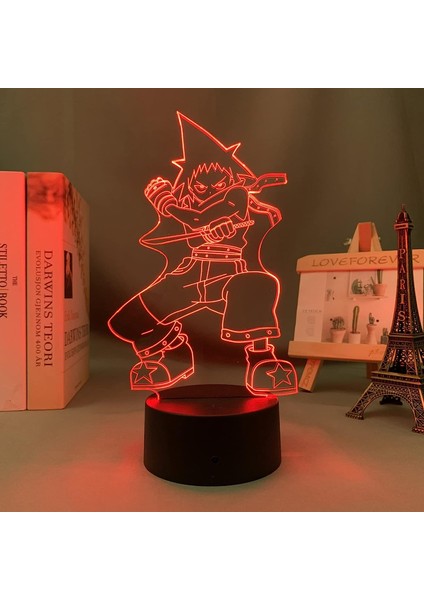 Anime LED Işık Siyah Yıldız Soul Eater Yatak Odası Dekorasyon Işık Doğum Günü Hediye Odası Dekor Manga 3D Lamba Soul Eater Black Star (Yurt Dışından)