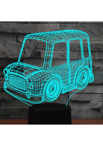 3D Araba Gece Lambası Dekor Masa Danışma Optik Illusion Lambalar 7 Renk Değiştirme Işıkları LED Masa Lambası Noel Ev Aşk Doğum Günü Çocuk Çocuk Dekor Oyuncak Hediye (Yurt Dışından)