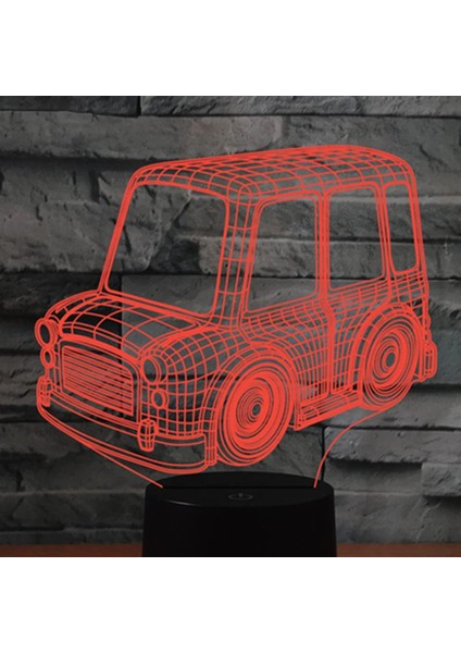 3D Araba Gece Lambası Dekor Masa Danışma Optik Illusion Lambalar 7 Renk Değiştirme Işıkları LED Masa Lambası Noel Ev Aşk Doğum Günü Çocuk Çocuk Dekor Oyuncak Hediye (Yurt Dışından)