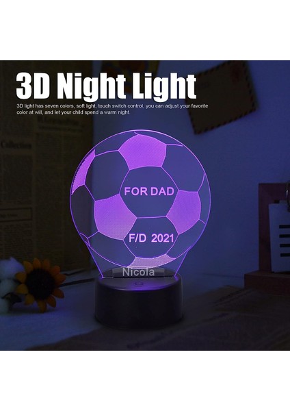 3D Işık, USB Powered 7 Renk Canlı 3D Gece Lambası Yatak Odası Için Akrilik Dokunmatik Anahtar (Yurt Dışından) fiyatları