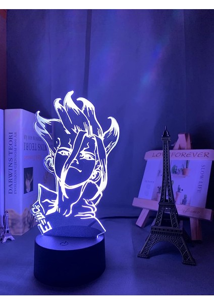 Anime Dr Taş Şekil Masa 3D Lamba Çocuklar Için Çocuk Yatak Odası Dekoru Gece Lambası Manga Hediye Onun Için Akrilik LED Gece Lambası Lambası (Yurt Dışından)