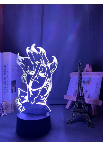 Anime Dr Taş Şekil Masa 3D Lamba Çocuklar Için Çocuk Yatak Odası Dekoru Gece Lambası Manga Hediye Onun Için Akrilik LED Gece Lambası Lambası (Yurt Dışından)
