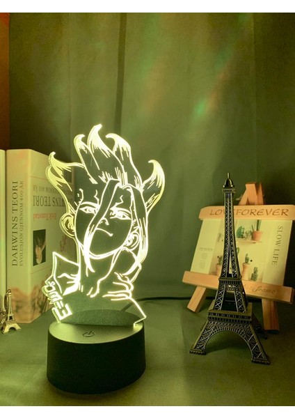 Anime Dr Taş Şekil Masa 3D Lamba Çocuklar Için Çocuk Yatak Odası Dekoru Gece Lambası Manga Hediye Onun Için Akrilik LED Gece Lambası Lambası (Yurt Dışından)