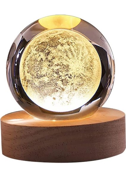 LED Lamba Tabanlı 3D Kristal Top, Çocuk Gece Lambası 3D Temizle Aydınlık Kristal Top Süs Ev Dekorasyonu Için USB Şarj Edilebilir Erkekler Kızlar Için Hediye Bilim Astronomi Aşıklar (Yurt Dışından)
