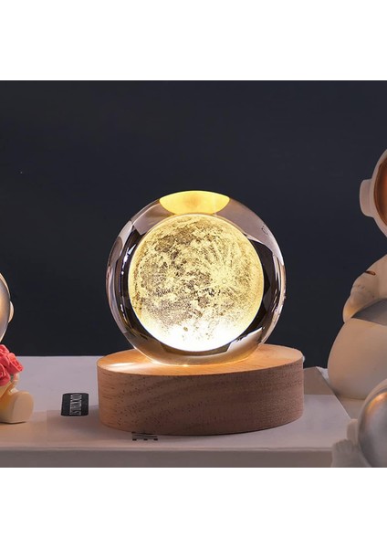 LED Lamba Tabanlı 3D Kristal Top, Çocuk Gece Lambası 3D Temizle Aydınlık Kristal Top Süs Ev Dekorasyonu Için USB Şarj Edilebilir Erkekler Kızlar Için Hediye Bilim Astronomi Aşıklar (Yurt Dışından)