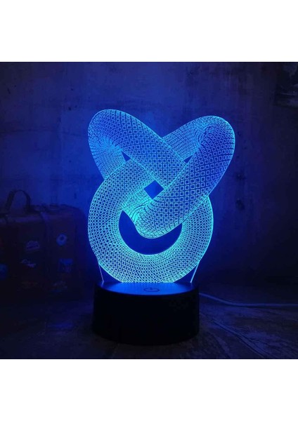 Çocuklar Için 3D Gece Işığı Başucu Lambası Düğüm Şekli Dokunmatik Anahtarlı 16 Renk Hediyeler Için Uzaktan Kumanda Doğum Günü Festivali Yatak Odası Dekor Lambası, Çocuklar Için Doğ (Yurt Dışından)