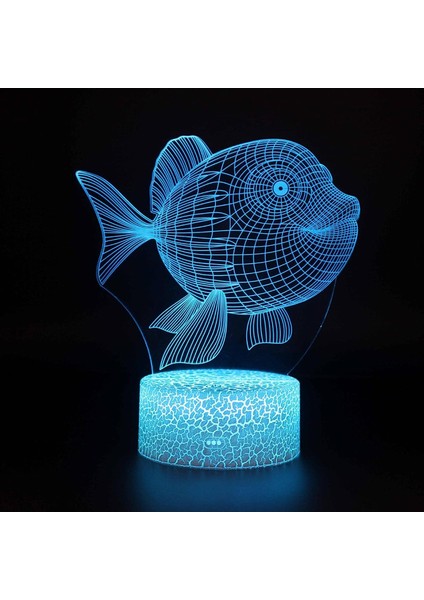 Cree Denizanası Işık 3D Illusion Balık Gece Lambası Çocuklar Çocuk Kız Hediye Odası Dekorasyon USB Uzaktan Kumanda LED Renk Değiştirme Gece Lambası LC-553 (Yurt Dışından)