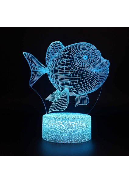Cree Denizanası Işık 3D Illusion Balık Gece Lambası Çocuklar Çocuk Kız Hediye Odası Dekorasyon USB Uzaktan Kumanda LED Renk Değiştirme Gece Lambası LC-553 (Yurt Dışından)