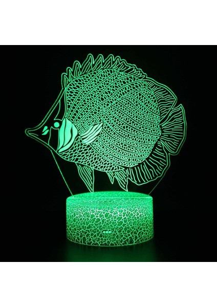 Cree Denizanası Işık 3D Illusion Balık Gece Lambası Çocuklar Çocuk Kız Hediye Odası Dekorasyon USB Uzaktan Kumanda LED Renk Değiştirme Gece Lambası LC-553 (Yurt Dışından)
