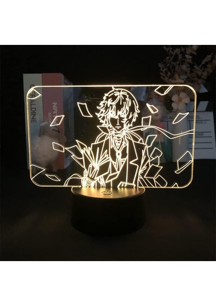 Hayranları Için Anime Bungo Sokak Köpekleri 3D Gece Lambası 16 Renkler Dekor Illusion Uzaktan Kumandalı LED Lamba, Manga Dazai Osamu Şekil Noel Hediyesi Oyuncaklar Çocuklar/erkekle (Yurt Dışından)