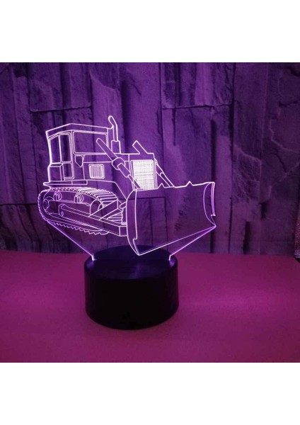 Çocuklar Için 3D Gece Lambası, 3D Buldozer Illusion Gece Lambası, Zamanlama Uzaktan Kumandalı Dekor Lambası Yeni Yıl Tatili Çocuklar Için Noel Doğum Günü Hediyeleri Çocuk Genç (Yurt Dışından)