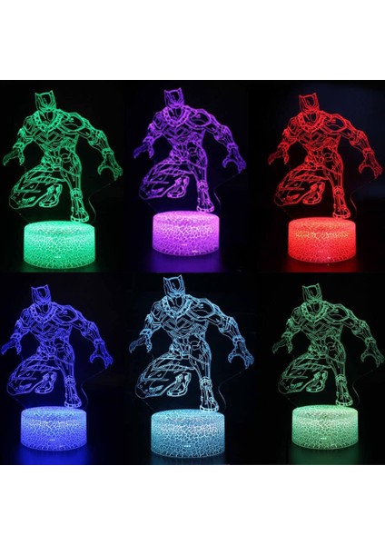 Akıllı Dokunuşlu 3D LED Akrilik Illüzyon Gece Lambası 7 Renk Değişken Kısılabilir USB Powered Yatak Odası Çocuklar Için Dekoratif Masa Lambası Erkek ve Kız Hediyeler Noel Cadılar B (Yurt Dışından)