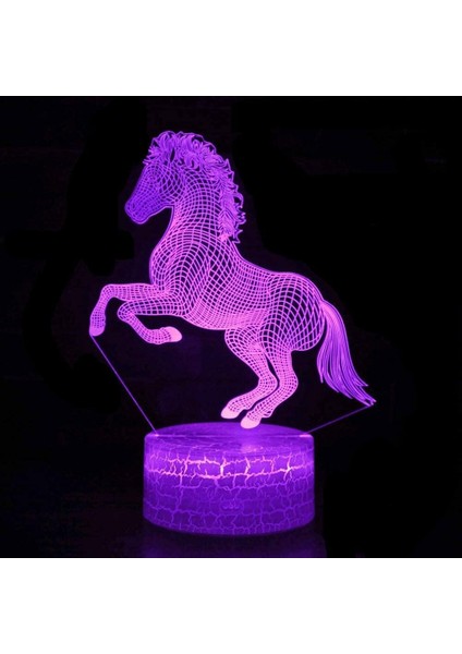 3D At Gece Lambası Masa Danışma Optik Illusion Lambaları 16 Renk Değiştirme Işıkları LED Masa Lambası Noel Ev Aşk Doğum Günü Çocuk Çocuk Dekor Oyuncak Hediye (Yurt Dışından)