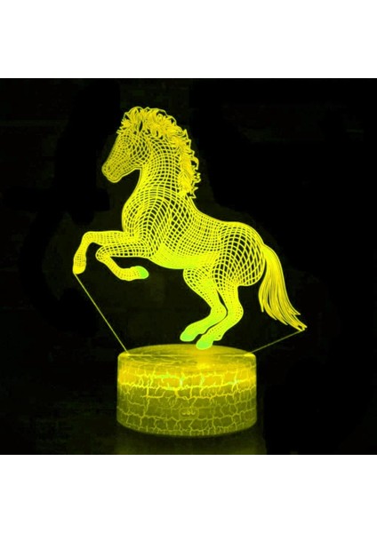3D At Gece Lambası Masa Danışma Optik Illusion Lambaları 16 Renk Değiştirme Işıkları LED Masa Lambası Noel Ev Aşk Doğum Günü Çocuk Çocuk Dekor Oyuncak Hediye (Yurt Dışından)