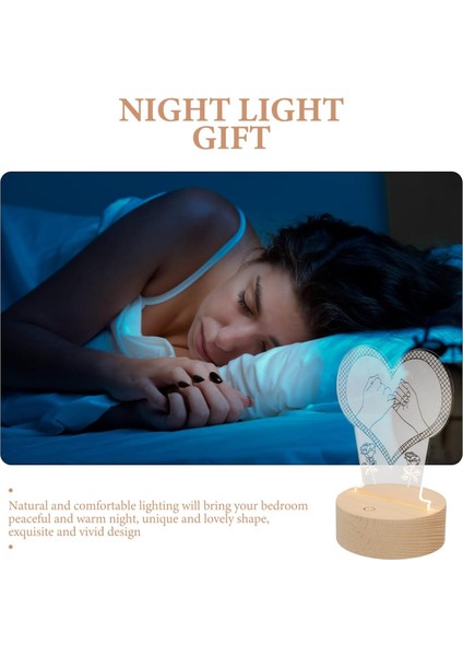 LED Gece Işığı Aşk Kalp Şekilli Gece Işıkları 3D LED Lamba Masaüstü Işık Masa Lambası Abajur Düğün Yıldönümü Için Noel Doğum Günü Hediyeleri Çiftler Süs (Yurt Dışından)
