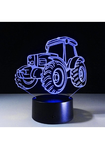 Otomatik 7 Renk Değişimi 3D Stereoskopik Efekt Illusion Gece Lambası LED Masa Lambası Dokunmatik Anahtar Odası Dekor Hediye (Yurt Dışından)