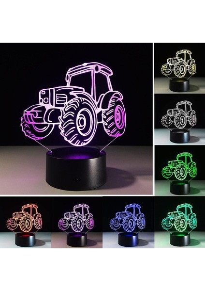 Otomatik 7 Renk Değişimi 3D Stereoskopik Efekt Illusion Gece Lambası LED Masa Lambası Dokunmatik Anahtar Odası Dekor Hediye (Yurt Dışından) modelleri