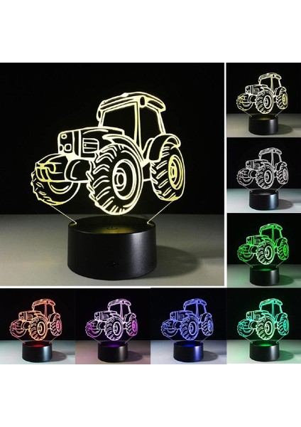 Otomatik 7 Renk Değişimi 3D Stereoskopik Efekt Illusion Gece Lambası LED Masa Lambası Dokunmatik Anahtar Odası Dekor Hediye (Yurt Dışından) fırsatları